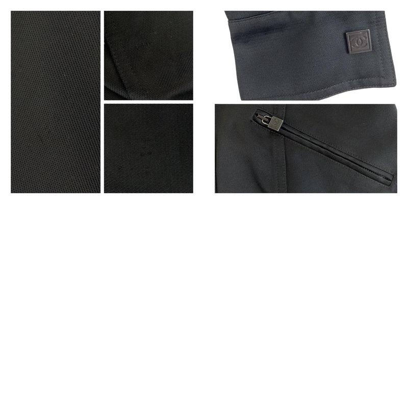Chanel Sports Line CC Logo 34 Black Cotton Silk Jacket