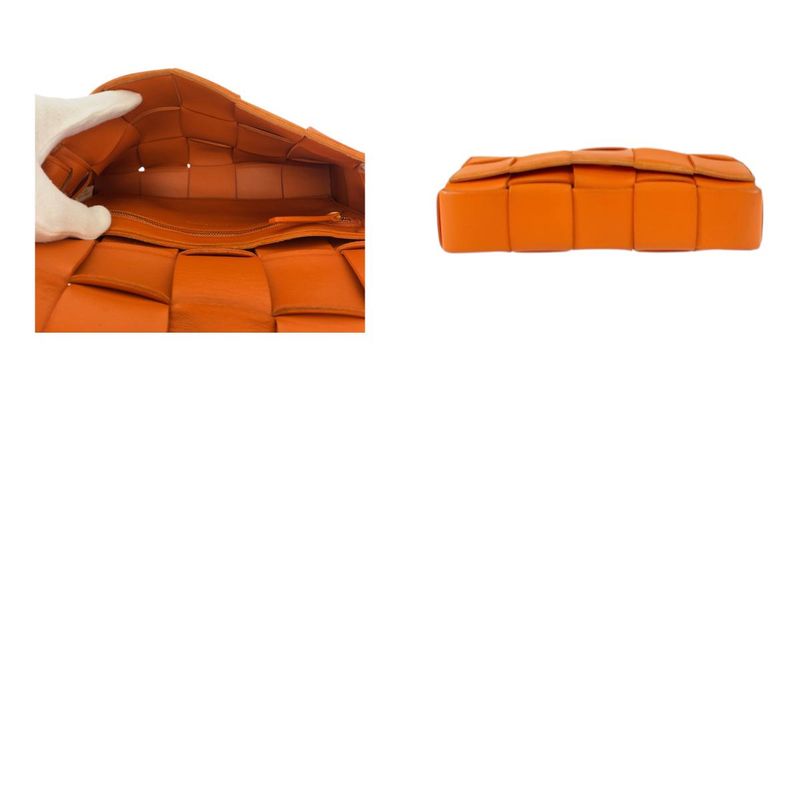Bottega Veneta Maxi Intrecciato Cassette Orange Shoulder Bag Pochette
