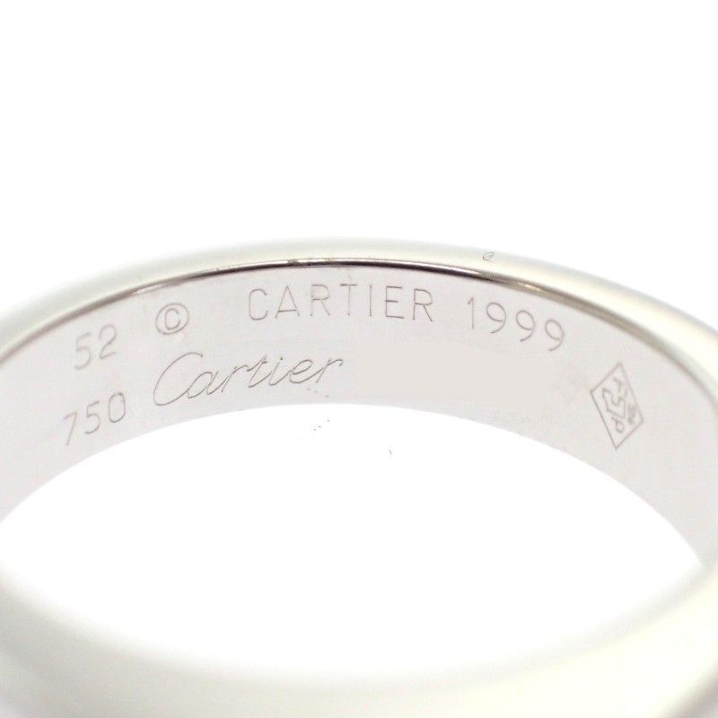 Cartier Tank Ring 52 Gold 18k WG Aquamarine Polished