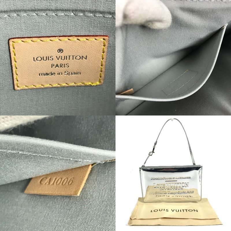 Louis Vuitton Handbag Pochette Plat Leather Silver