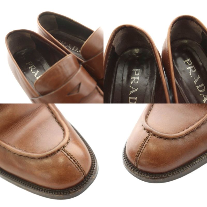Prada Loafer Leather 37.5 Brown KU