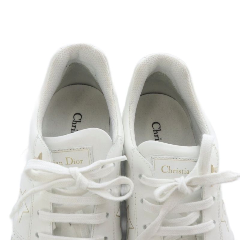 Dior Star Sneakers Low Cut Leather 38 White