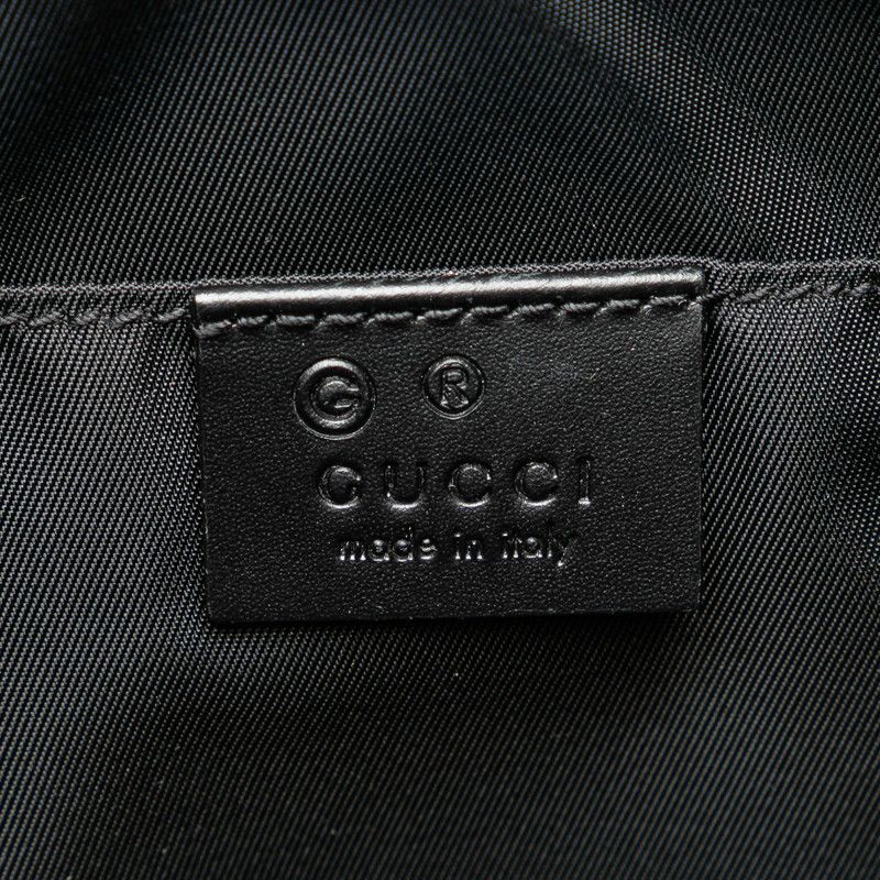 Gucci Sherry Line Clutch Black Leather Nylon