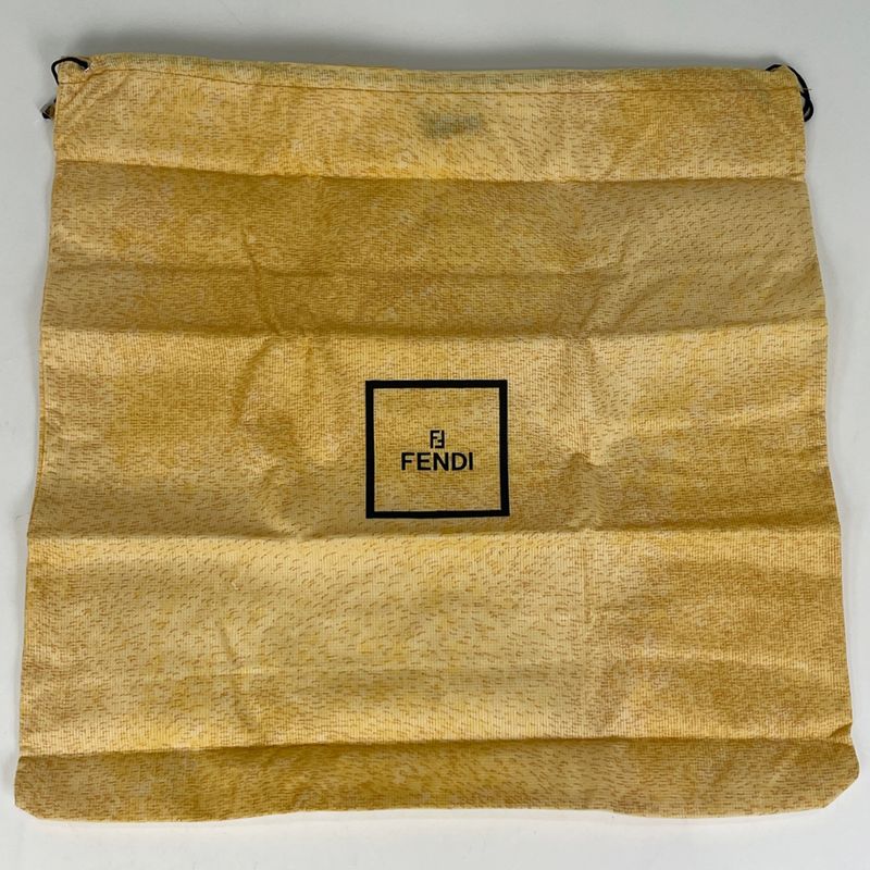 Fendi Zucca Pattern Shoulder Bag Mamma Bucket Canvas Beige