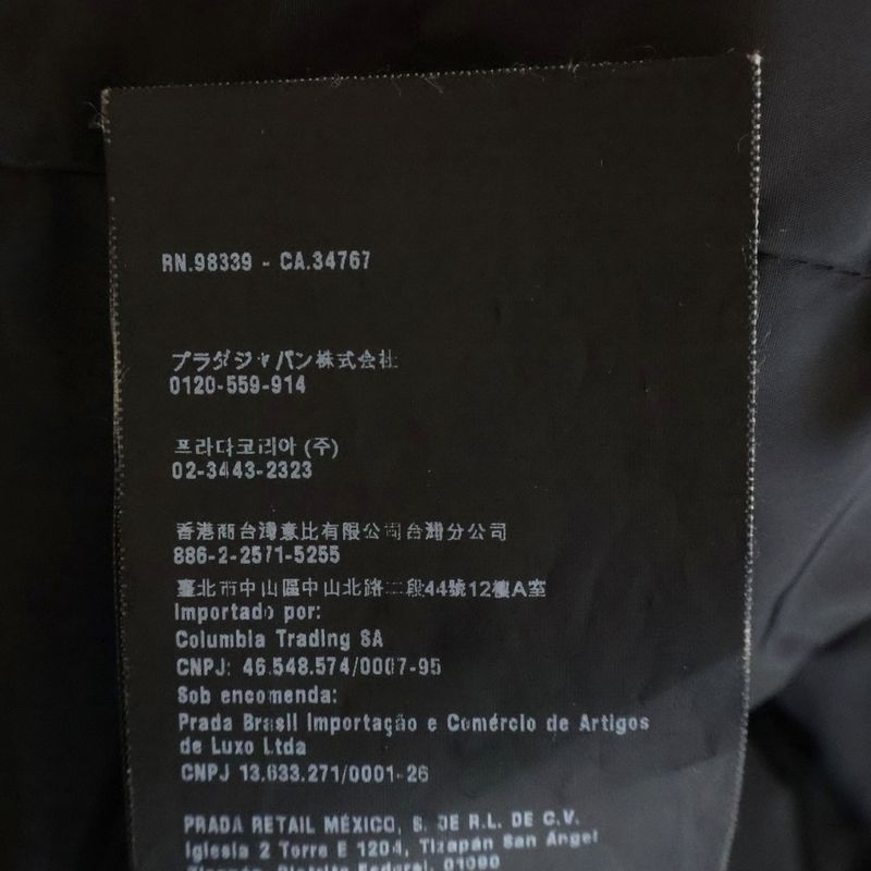 Prada Blue Riders Down Jacket Triangle Logo Nylon Black