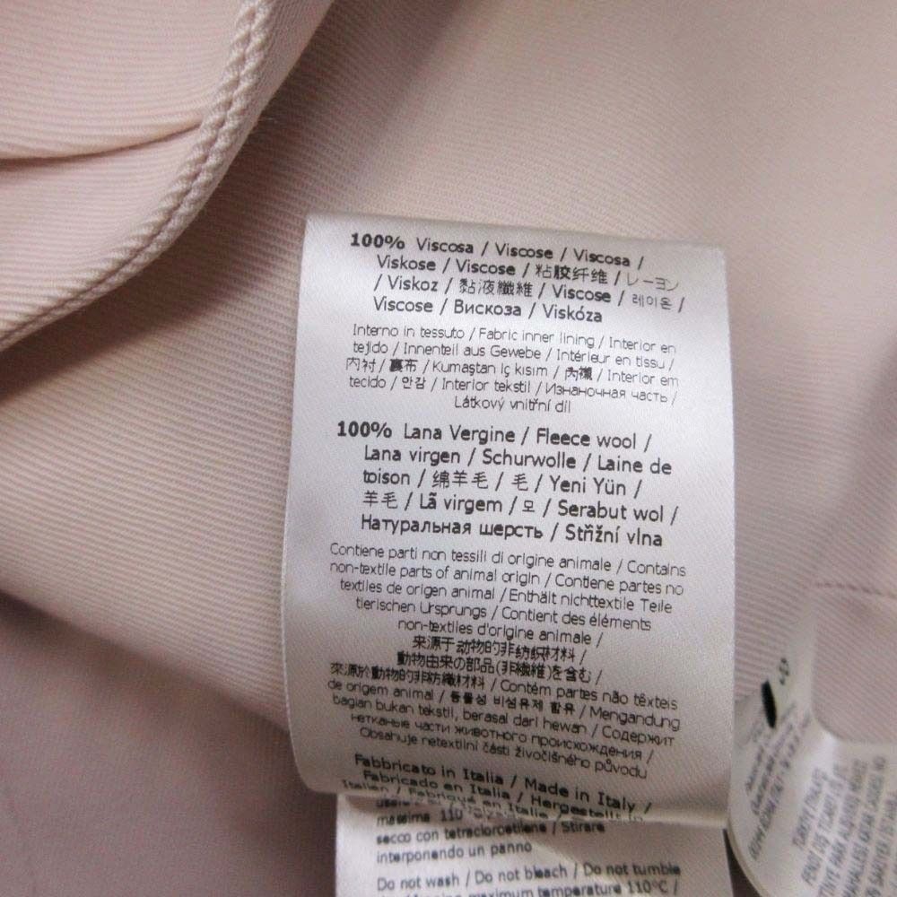 Fendi Satin Peak Lapel Cropped Jacket Short Bra Leather 38 Light Pink
