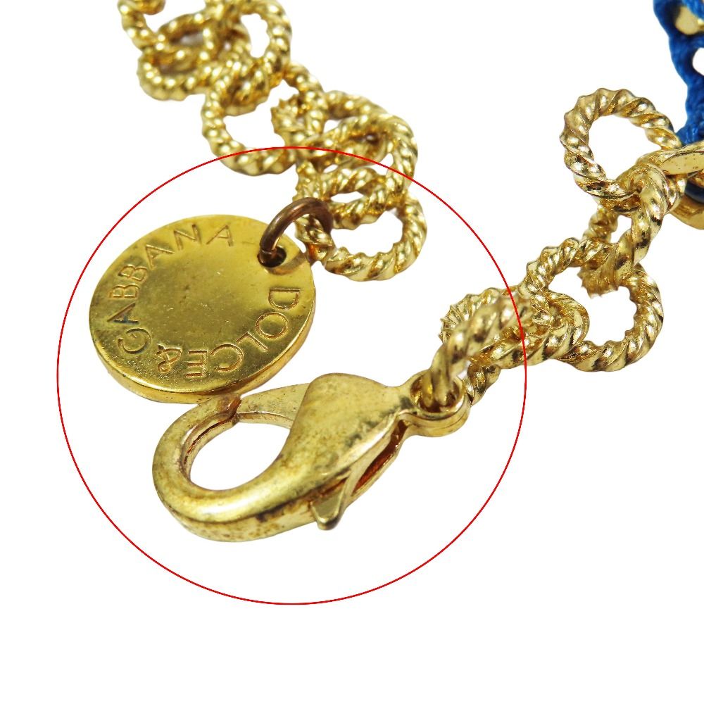 Dolce & Gabbana I Am the Star Chain Bracelet Charm Gold Blue
