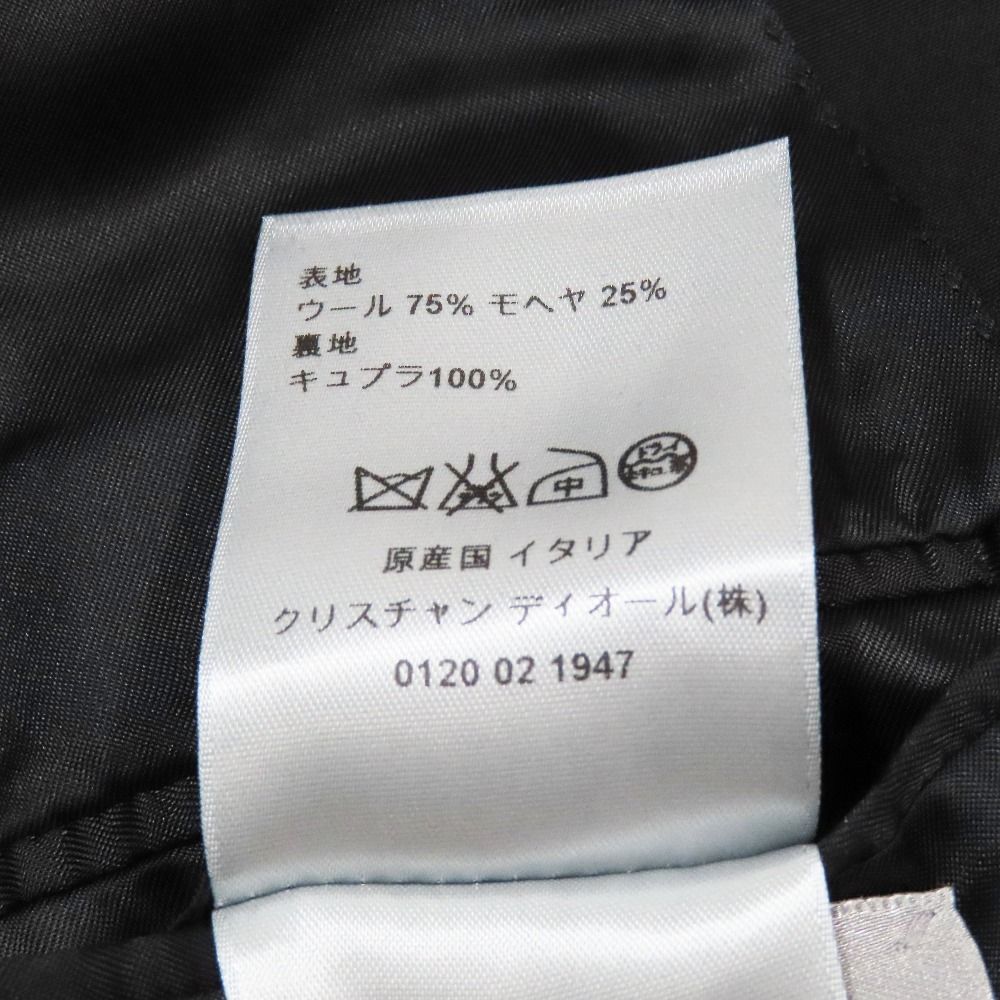 Dior Tailored Jacket Black Leather Full Back Center Bent Wool 52c