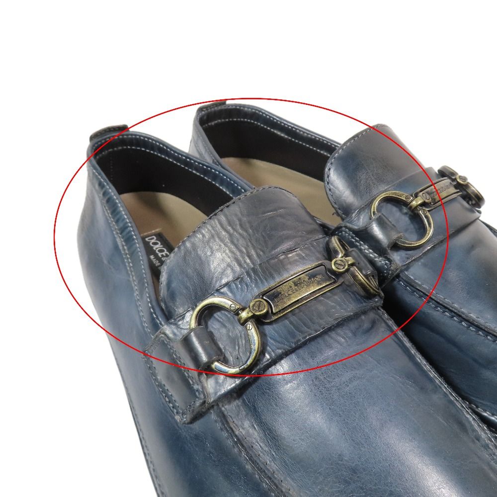 Dolce & Gabbana Spotted Dyed Leather Horsebit Loafers Dress Shoes Logo 8.5