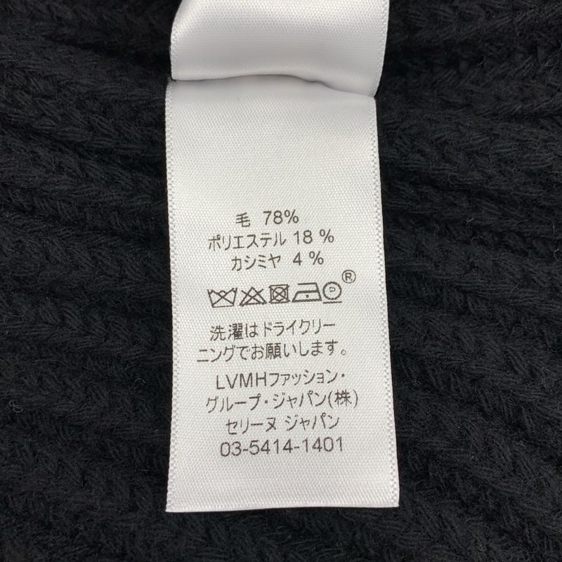 Celine Cashmere Blend Ribbed Turtleneck Knit Vest S Black Sweater