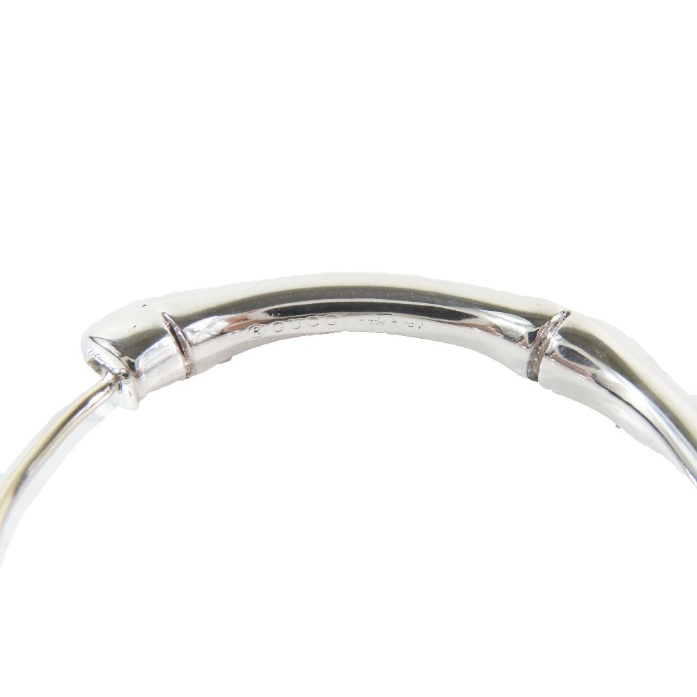 Gucci Polished Bamboo Hoop Earrings Silver Both