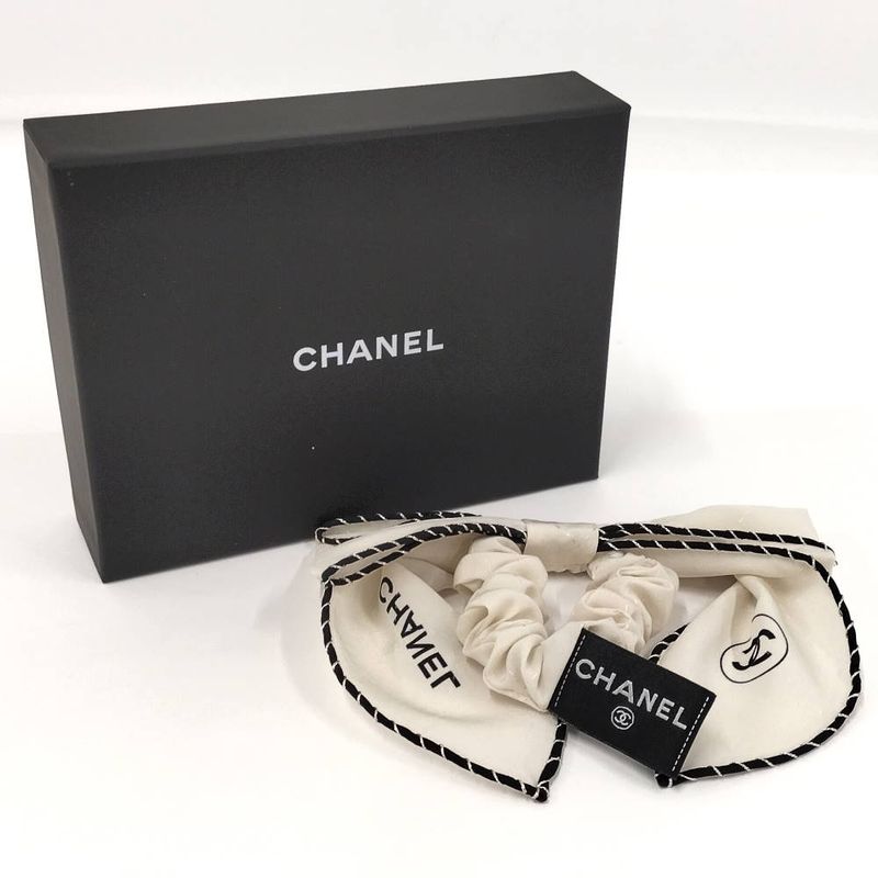 Chanel Scrunchie Ribbon CC Logo Hair Clip