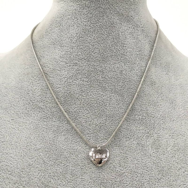Dior Necklace Heart Silver Color Plated