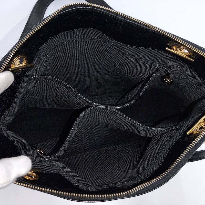 Chanel Chain Shoulder Bag Caviar Leather Black