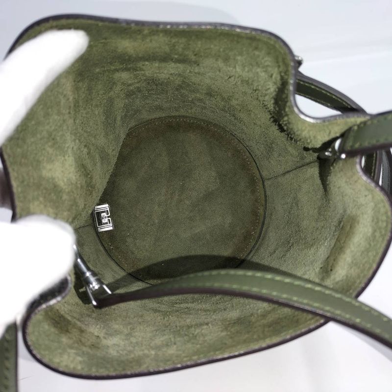 Celine Shoulder Bag Leather Khaki