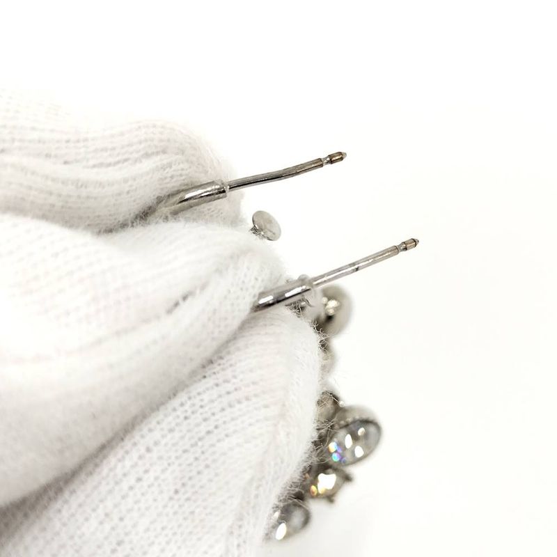 Chanel Earrings Line Stone CC Logo