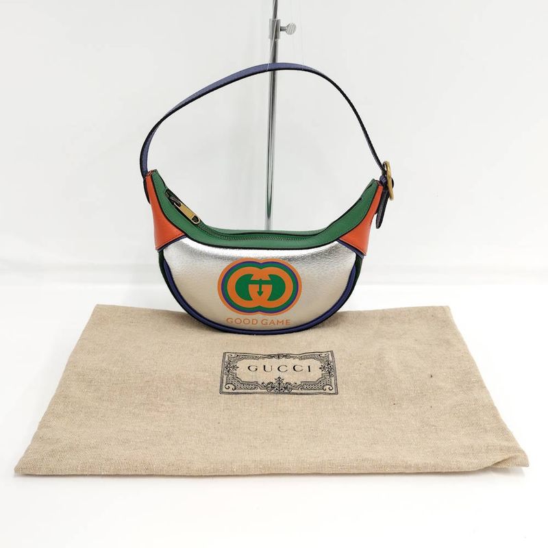 Gucci Game Mini Bag Half Moon Leather Multicolor