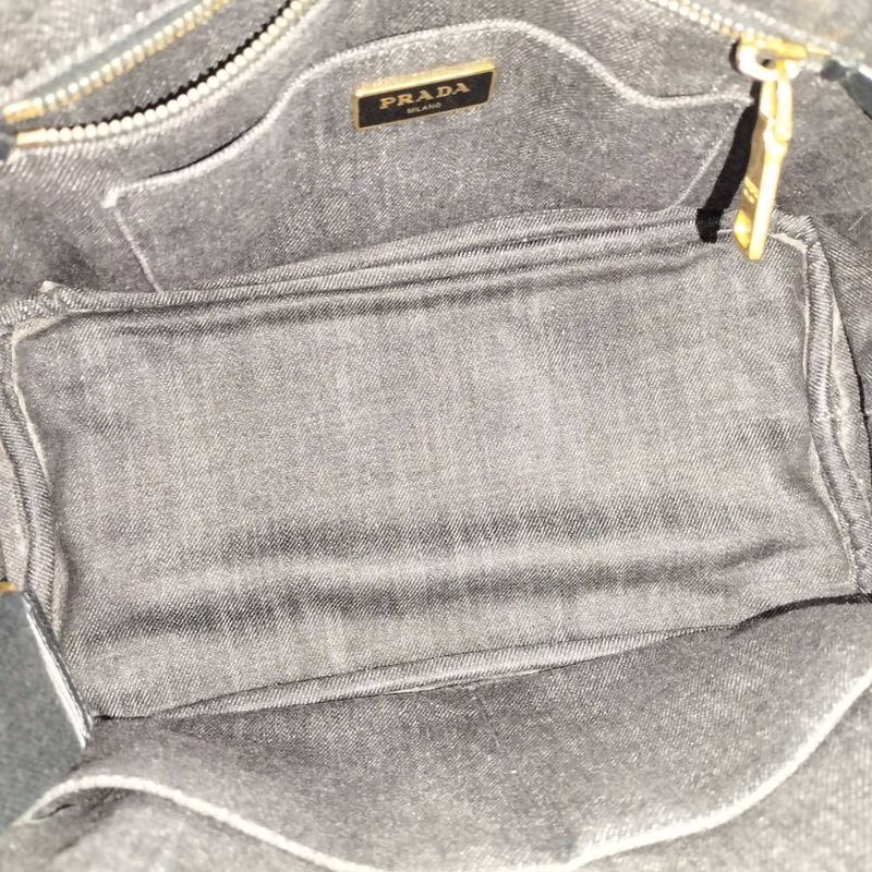 Prada Canapa 2-Way Bag Canvas Black
