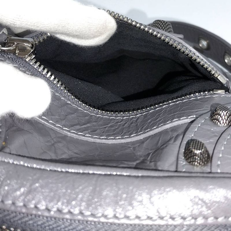 Balenciaga Luca Golle Shoulder Bag Leather Gray