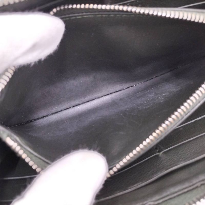 Bottega Veneta Zip Around Wallet Intrecciato Leather Khaki