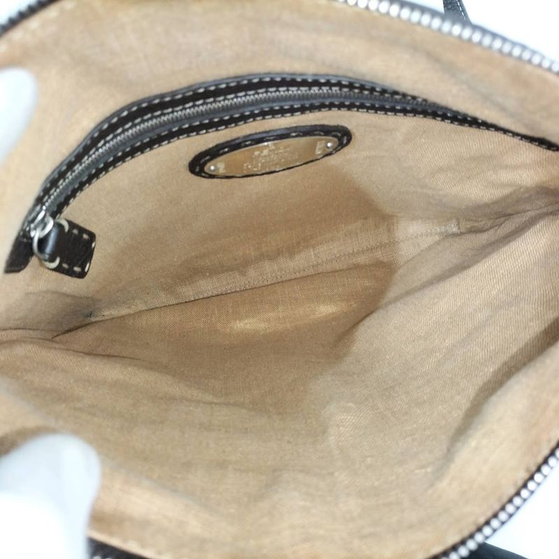 Fendi Selleria Shoulder Bag Leather Brown