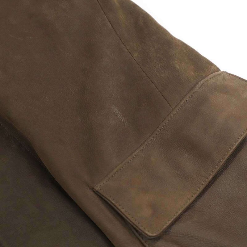 Loro Piana Cashmere Liner Leather Jacket Brown