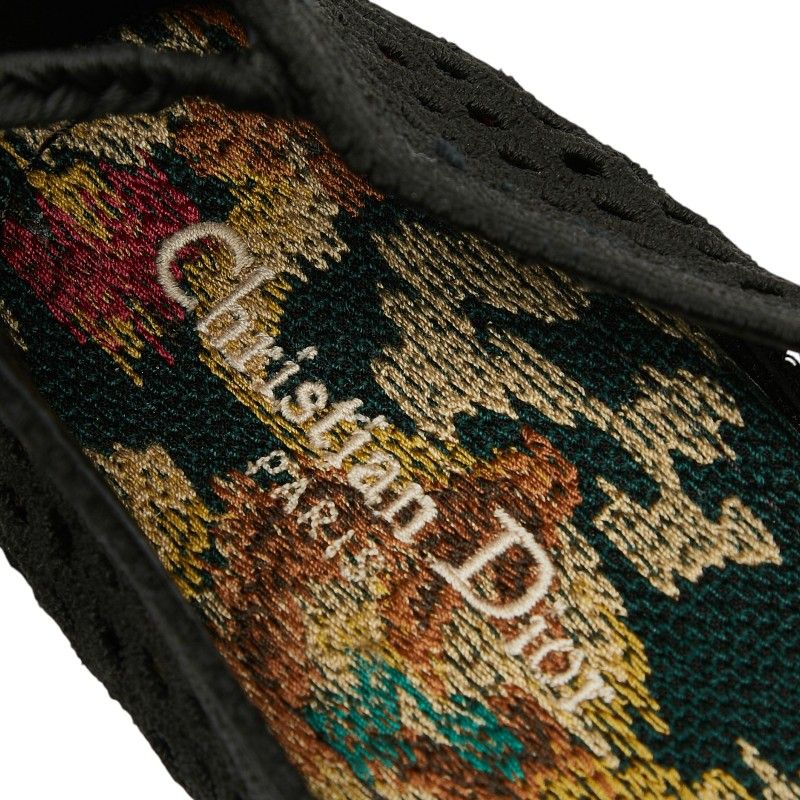 Dior Cdlogo Mesh Flat Ballet Shoes 37.5 Black Fabric