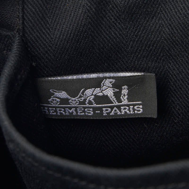 Hermes Valparaiso PM Handbag Black Toilet Blanc Leather Canvas