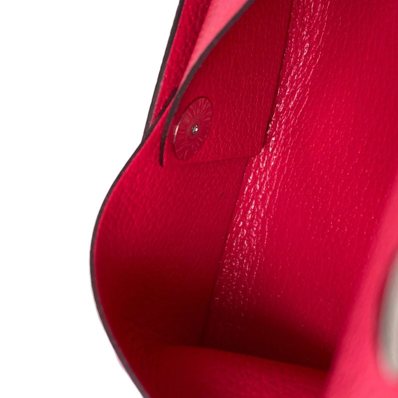 Hermes Calvi Duo Rose Silver Card Case Chevre Sham Kira
