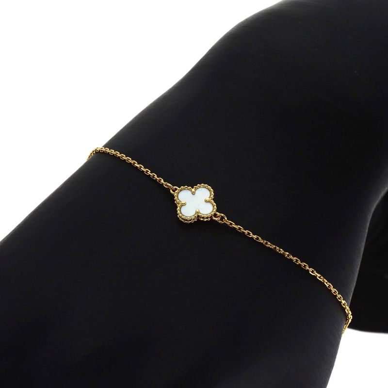 Van Cleef & Arpels Sweet Alhambra Mother of Pearl Bracelet 18k Yellow Gold