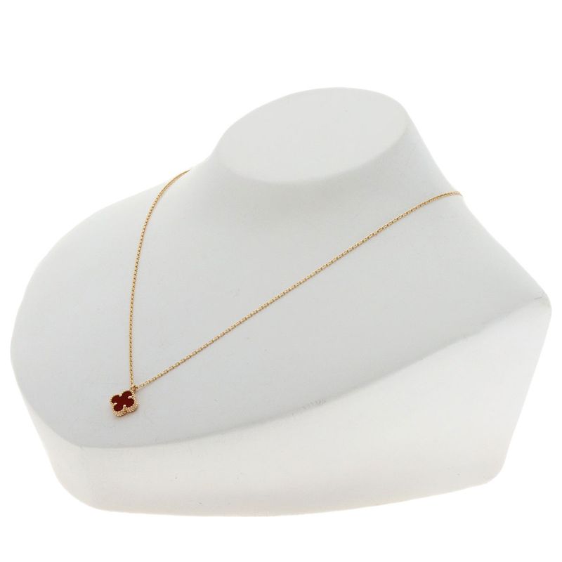 Van Cleef & Arpels Sweet Alhambra Canelian Necklace 18k Pink Gold