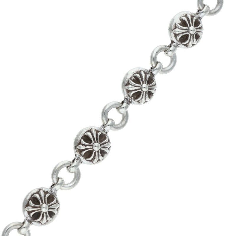 Chrome Hearts No2 Ball 2 Cross Silver Bracelet