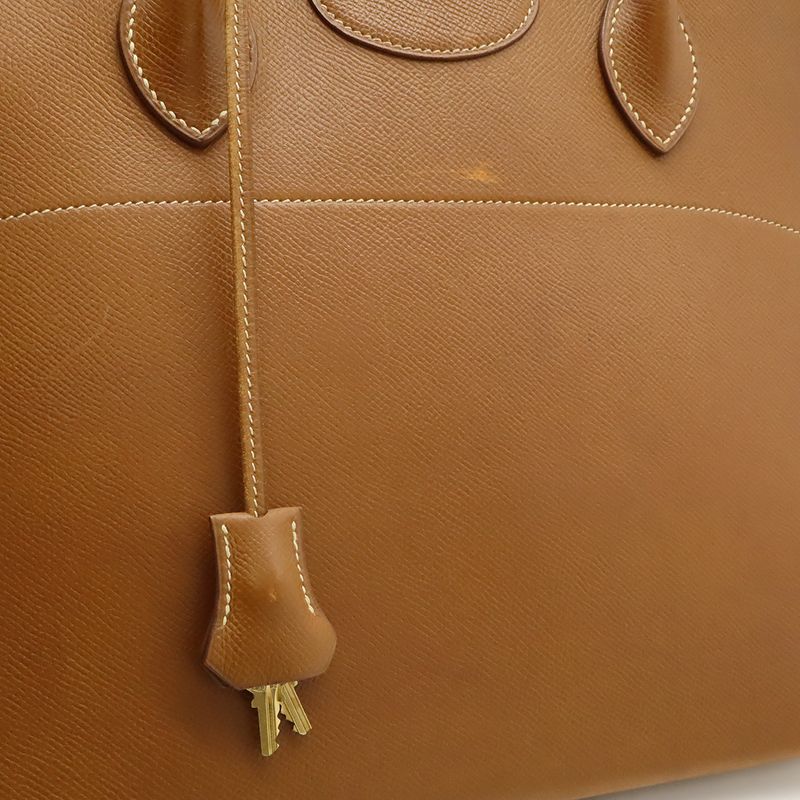Hermes Bolide 35 2-Way Shoulder Bag Courchevel Brown Gold