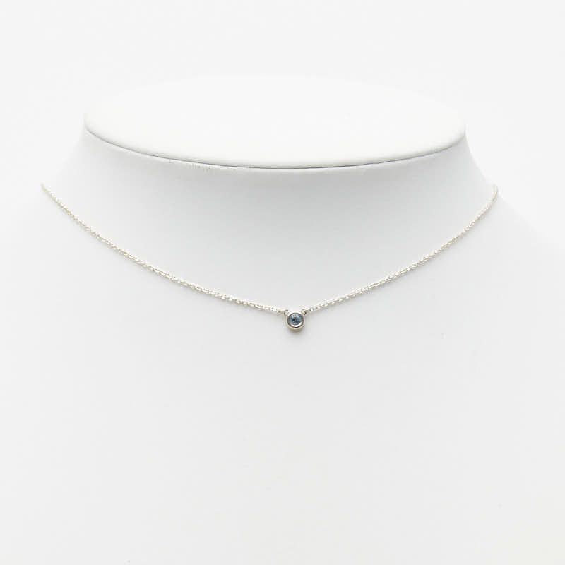 Tiffany & Co by the Yard Aquamarine Pendant Necklace Silver