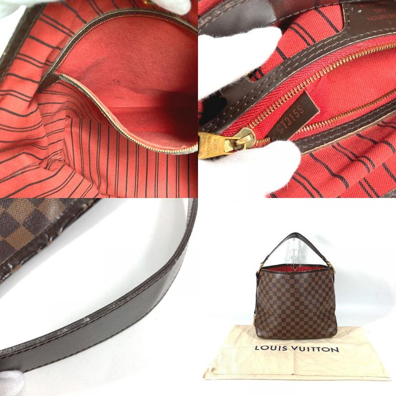 Louis Vuitton Shoulder Bag Delightful PM Damier Canvas Ebene Brown