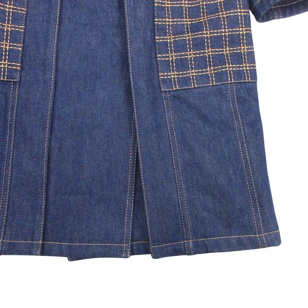 Hermes Shearling Leather Color 2-Way Long Coat 34 Indigo Blue