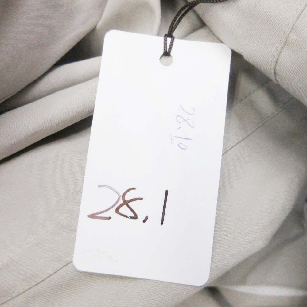 Hermes Cotton Tailored Jacket Single 2 Buttons Blue Leather Piping 50 Gray Ju