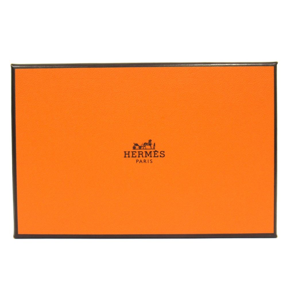 Hermes Calvi Card Case Holder Wallet Epsom Leather Black