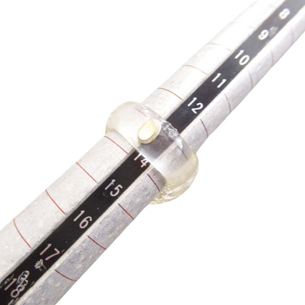 Chanel Vintage Line Stone CC Logo Clear Round Ring Transparent