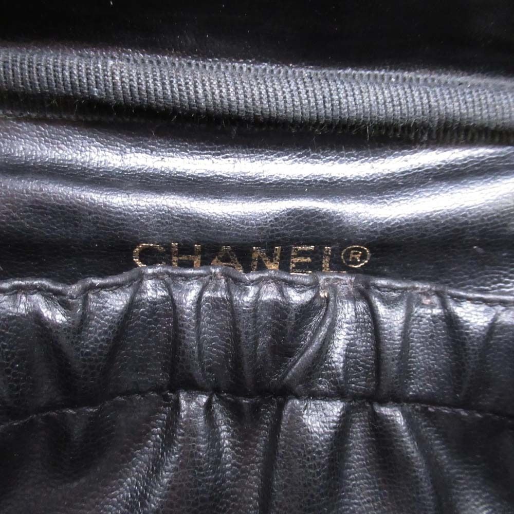 Chanel Vintage Caviar Leather Vanity CC Logo Stitch Side Pouch