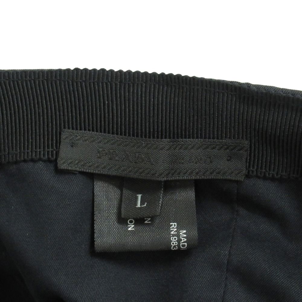 Prada Tessuto Nylon Baseball Cap Hat Logo Embroidery L Black