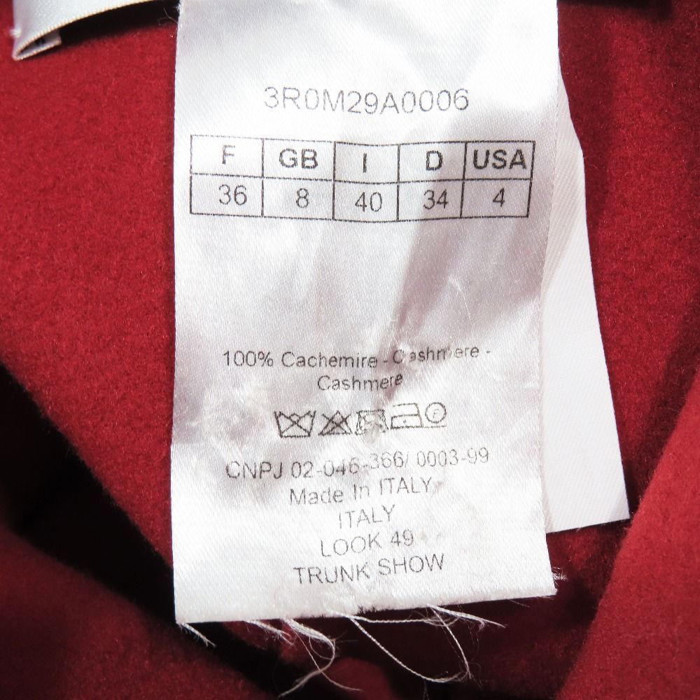 Dior Cape Poncho Cloak Jacket Haori Cashmere Red 40