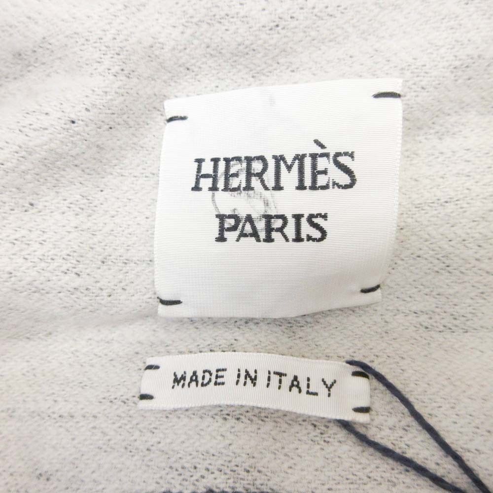 Hermes Volume Color Coat Deerskin Trim Jacket Knit Lining 34 White Off