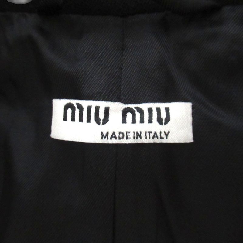Miu Miu Miu Logo Pocket Chief Tuxedo Jacket 38 Black