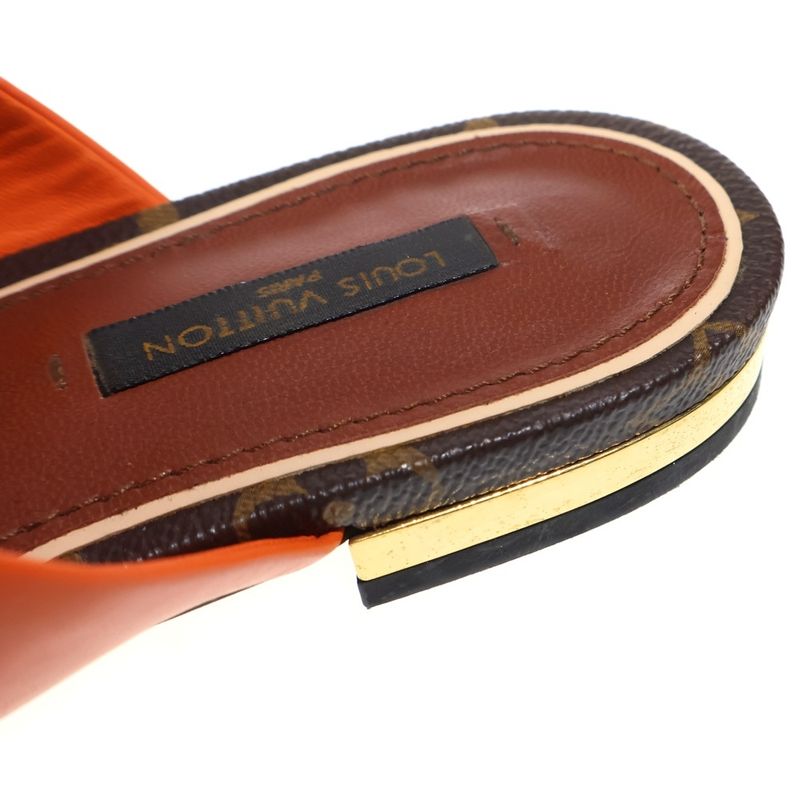 Louis Vuitton Monogram Leather Thong Sandals Brown Orange
