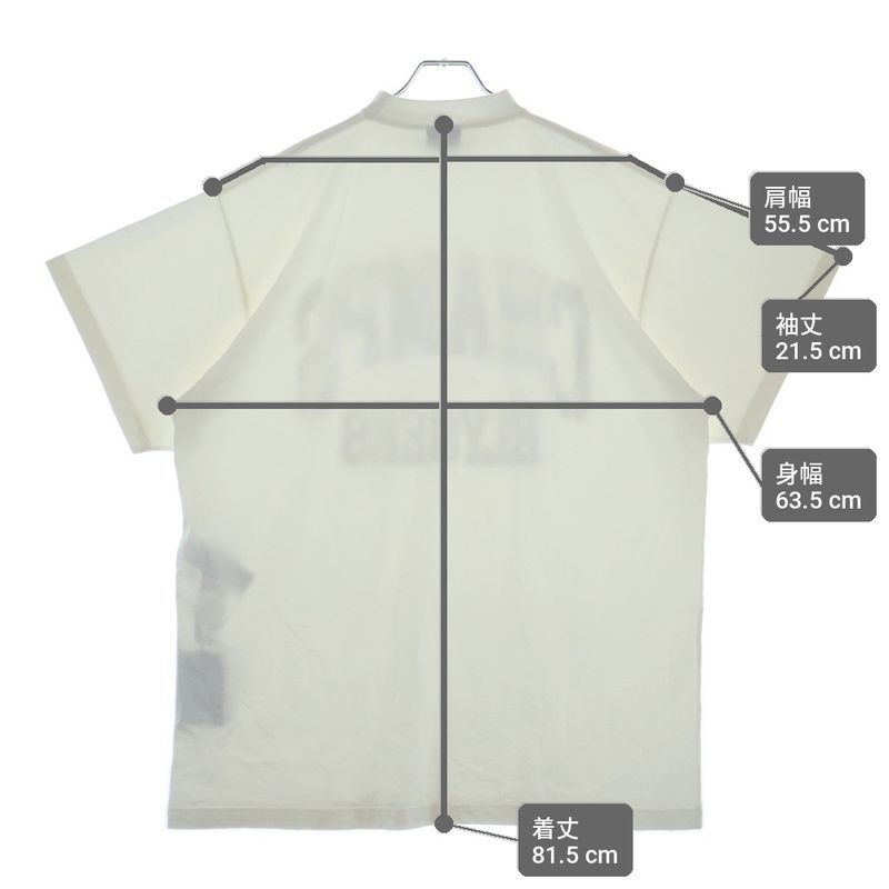 Balenciaga Over Champs Elysees T-Shirt Front Print Pullover Top Short Sleeve