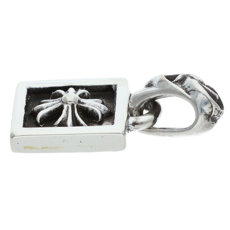 Chrome Hearts Framed CH Plus Charm Silver Necklace Top