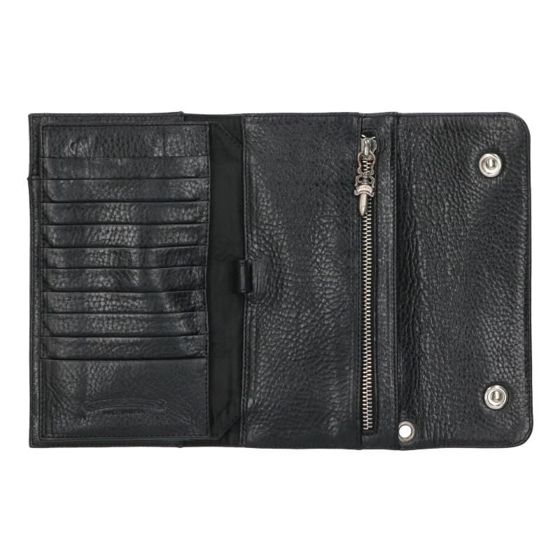 Chrome Hearts Wave Cross Ball Button Leather Wallet