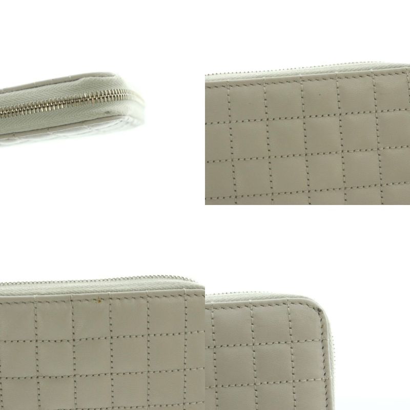 Celine Compact Zip Wallet Mini Zip Around Coin Purse Quilted Gray