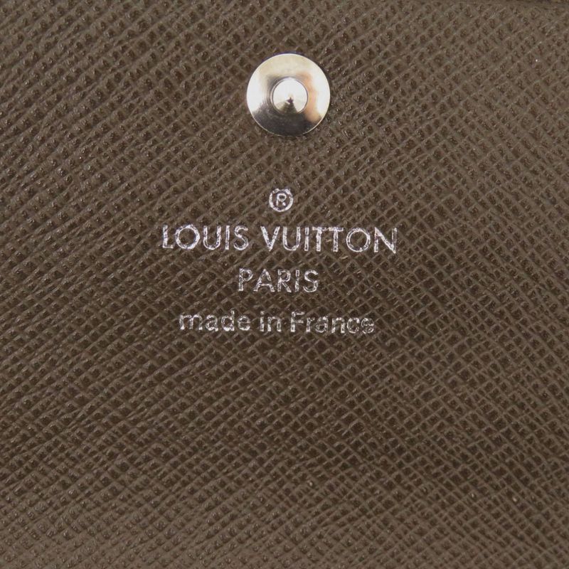 Louis Vuitton Porte-Monnaie Sergei Taiga Grizzly Coin Case Wallet Brown